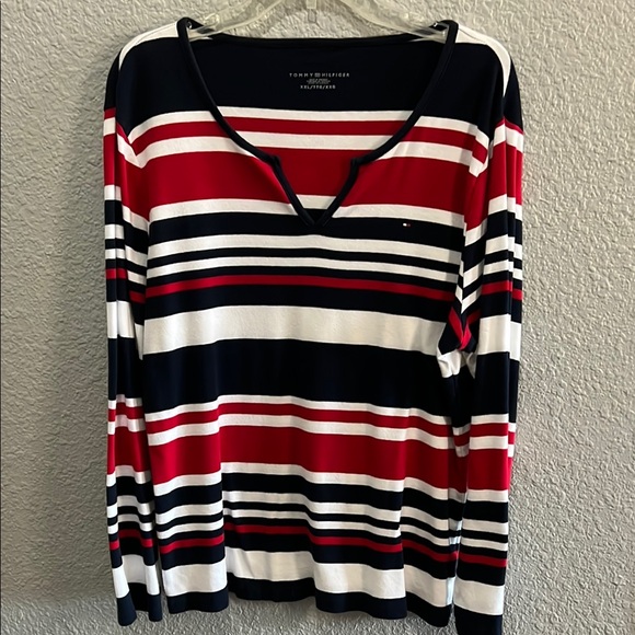 Tommy Hilfiger Women's Striped Red and Blue Top size XXL - Picture 1 of 5